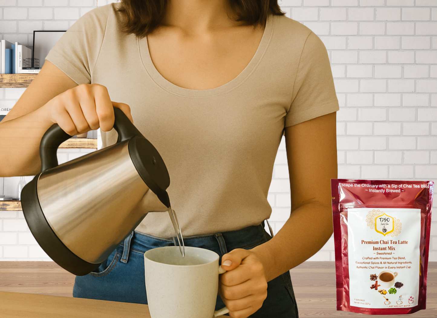 Combo: Unsweetened Instant Chai Latte (5 oz) & Sweetened Instant Chai Latte (8 oz) | Authentic Assam Tea Mix