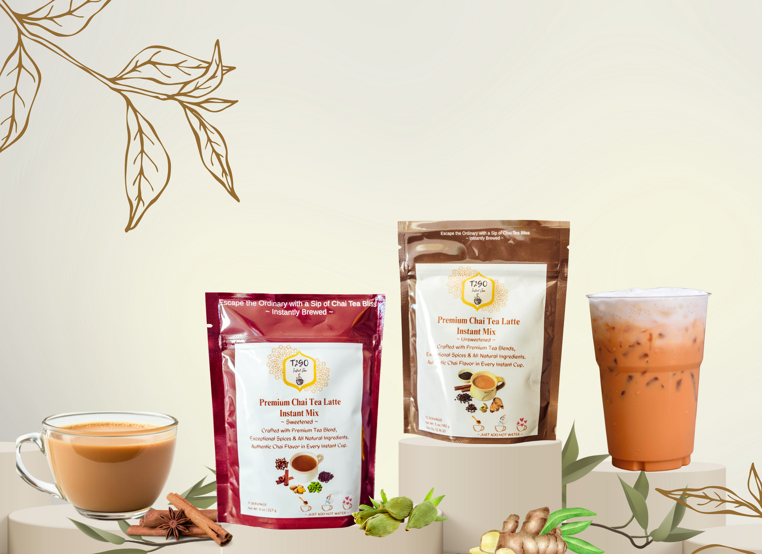 Instant Masala Chai Latte Mix made with Assam tea and authentic spices