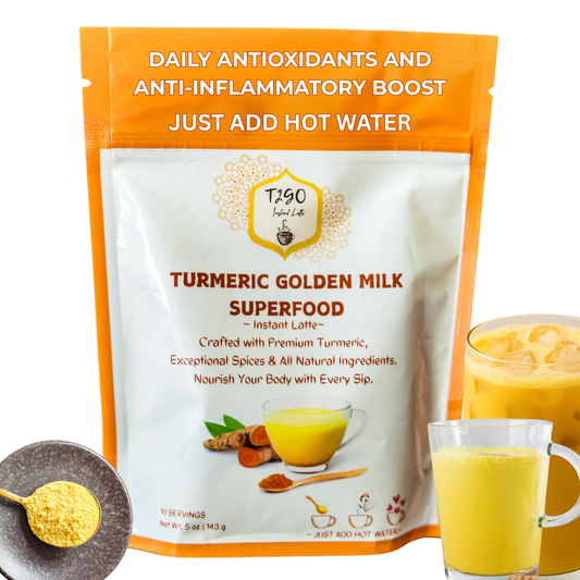 Premium Turmeric Milk Latte Mix | Golden Milk Powder with Spices – T2GO Chai