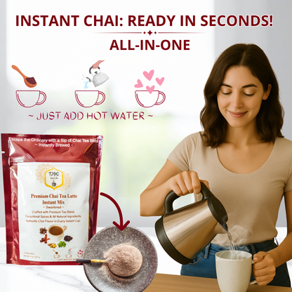 Pure Assam Chai Latte Mix | Instant Wellness Tea Blend  8 oz – T2GO Chai
