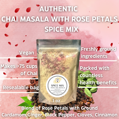 Chai Masala with Rose Petals 1  oz 
