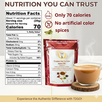 Cardamom Chai Latte Mix | Instant Wellness Tea Blend 8 oz – T2GO Chai