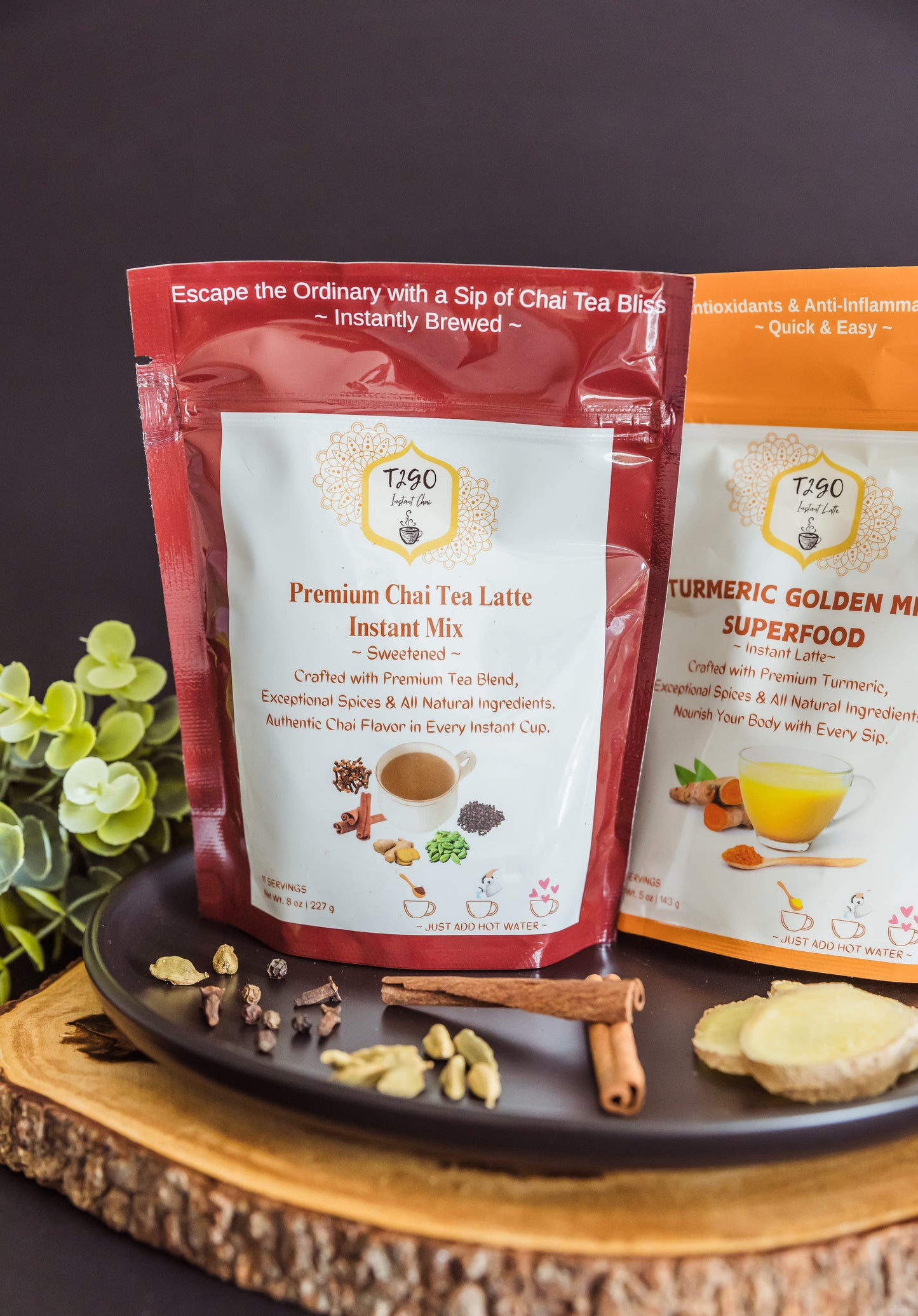 Turmeric Milk 5 oz and Sweetened Loose Pack 8 oz