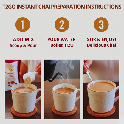 Unsweetened Cardamom Chai Latte Mix (5 oz) | Sugar-Free Instant Aromatic Tea Powder – T2GO Chai