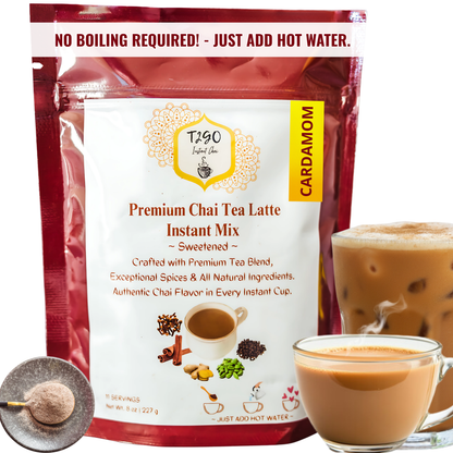 Cardamom Chai Latte Mix | Instant Wellness Tea Blend 8 oz – T2GO Chai