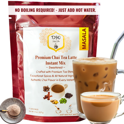 Pure Assam Chai Latte Mix | Instant Wellness Tea Blend  8 oz – T2GO Chai