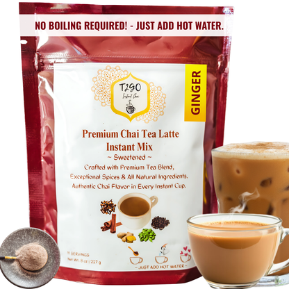 Ginger Chai Latte Mix | Instant Wellness Tea Blend 8 oz – T2GO Chai