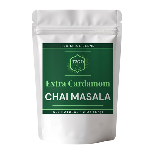 Extra Cardamom chai masala spice blend in a 2 oz resealable pouch

