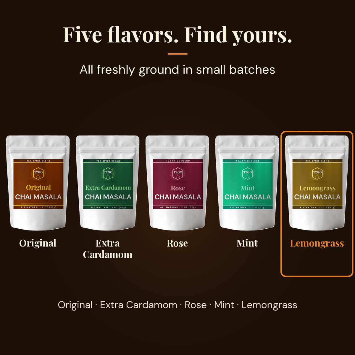 Lemongrass Chai Masala – Citrusy Chai Spice Blend 2 oz