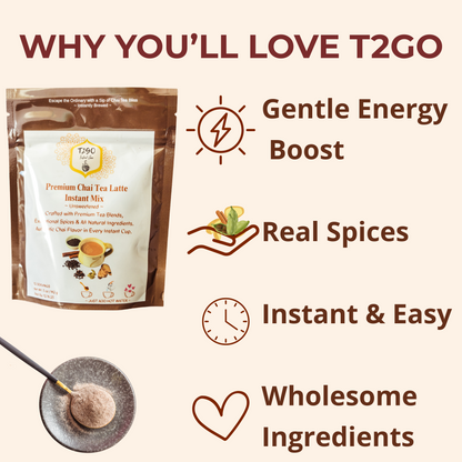 Unsweetened Assam Chai Latte Mix (5 oz) | Sugar-Free Instant Chai Powder – T2GO